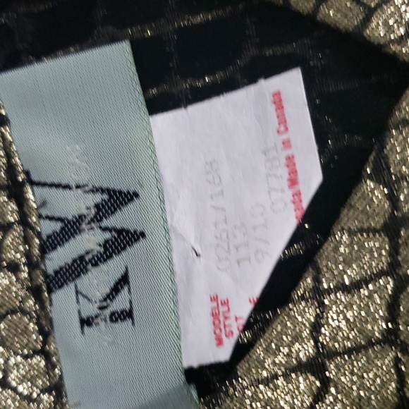 Vintage 80s kathy winston women's Metallic reptile snakeskin button down small - Picture 2 of 2